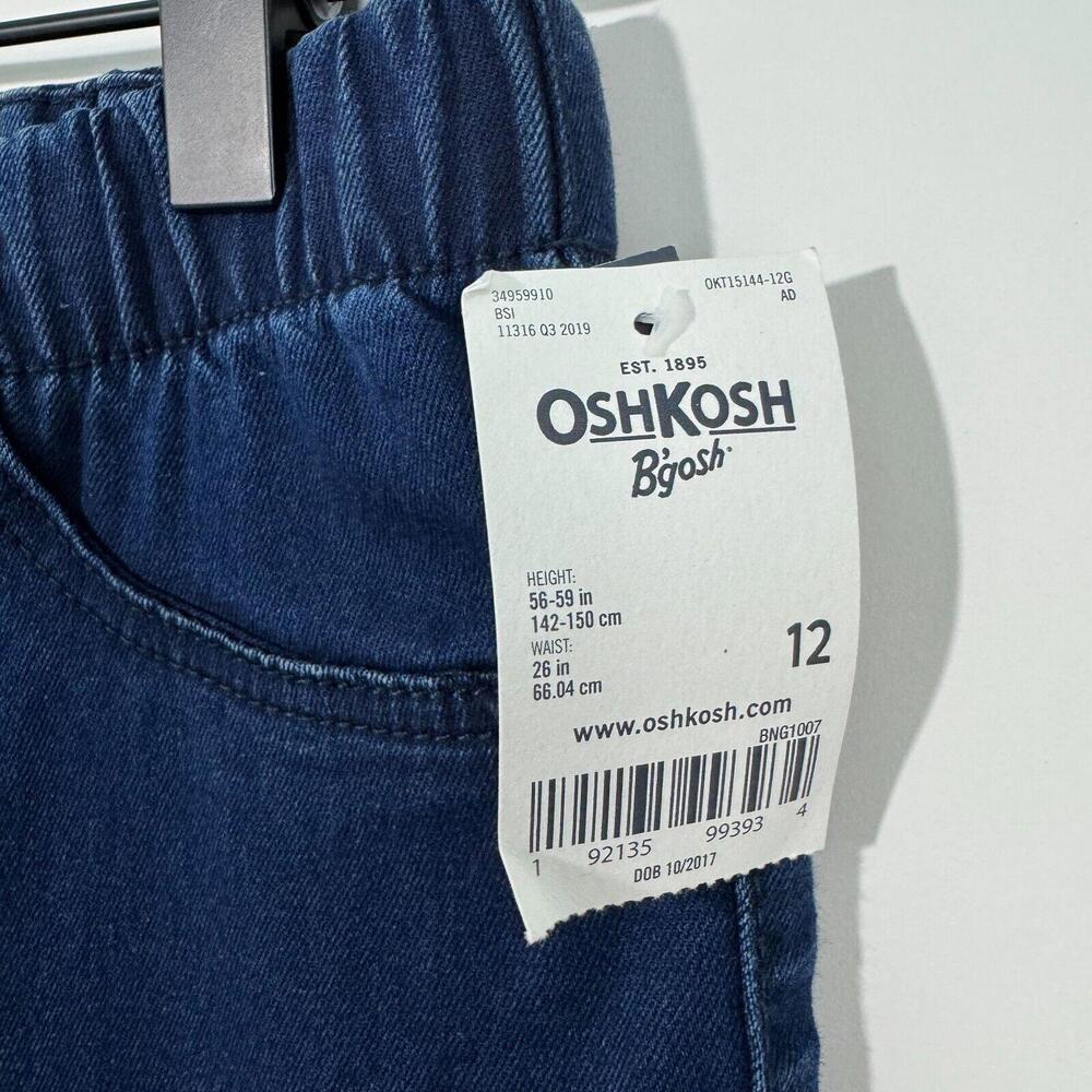 OshKosh B’gosh Girl’s Size 12 Solid Blue Stretch Pull On Jegging Pants New - Picture 4 of 8